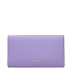 Purple Leather Clutch Bag