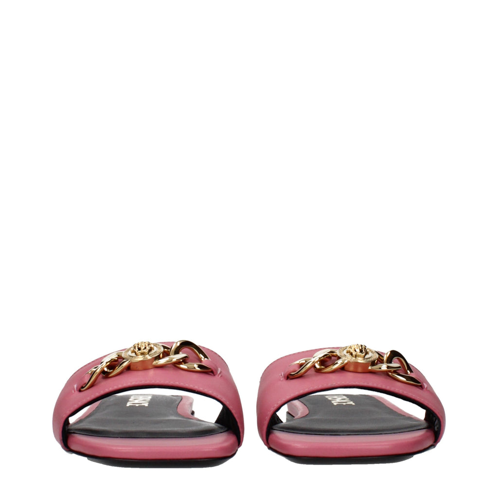 Pink Leather Slippers