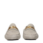 Gray Leather Slip-On Loafers