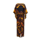 Multicolor Silk Casual Dress