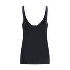 Black Cotton Sleeveles T-Shirt