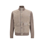 Beige Calf Leather Bos Taurus Full-Length Jacket
