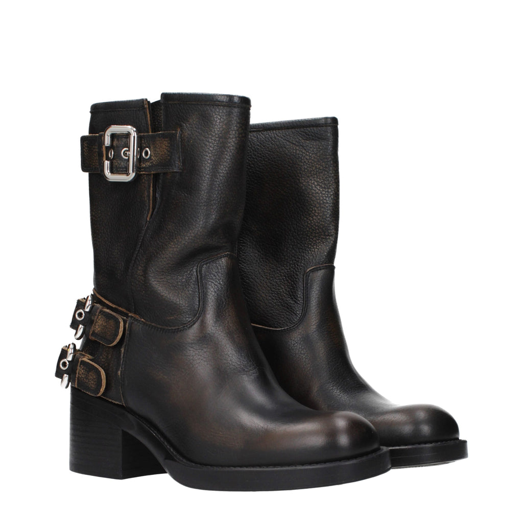 Black Leather Ankle Boots