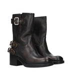 Black Leather Ankle Boots