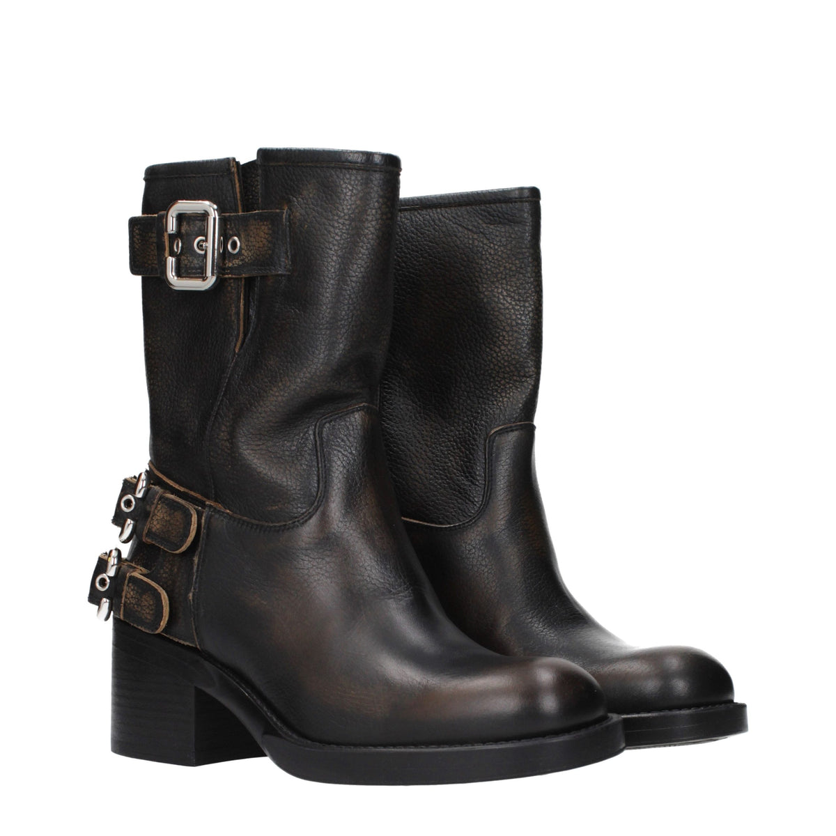 Black Leather Ankle Boots