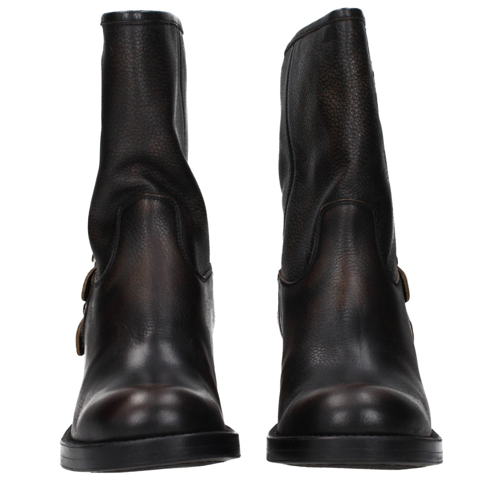 Black Leather Ankle Boots