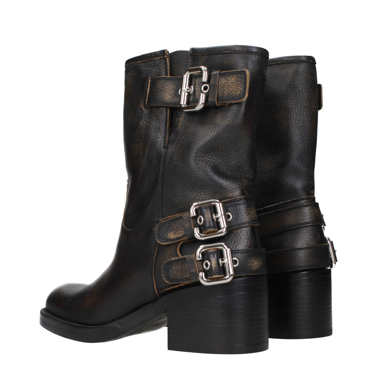 Black Leather Ankle Boots
