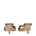 Gold Leather Platform Sandals