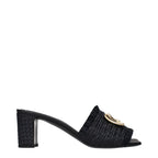 Black Raffia Platform Sandals