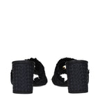 Black Raffia Platform Sandals