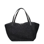 Black Raffia Shoulder Bag