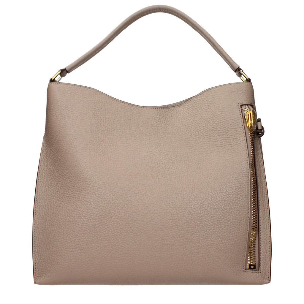 Beige Leather Handbag