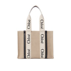 Beige Linen Tote Bag