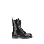 Black Calf Leather Bos Taurus Lace-Up Boots