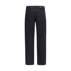 Black Cotton Straight-Leg Jeans