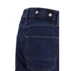 Blue Cotton Straight-Leg Jeans