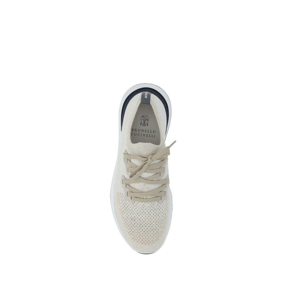White Cotton Athletic Sneakers