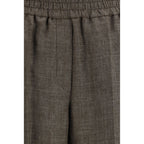 Brown Linen Casual Pants