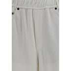 White Cotton Athletic Pants