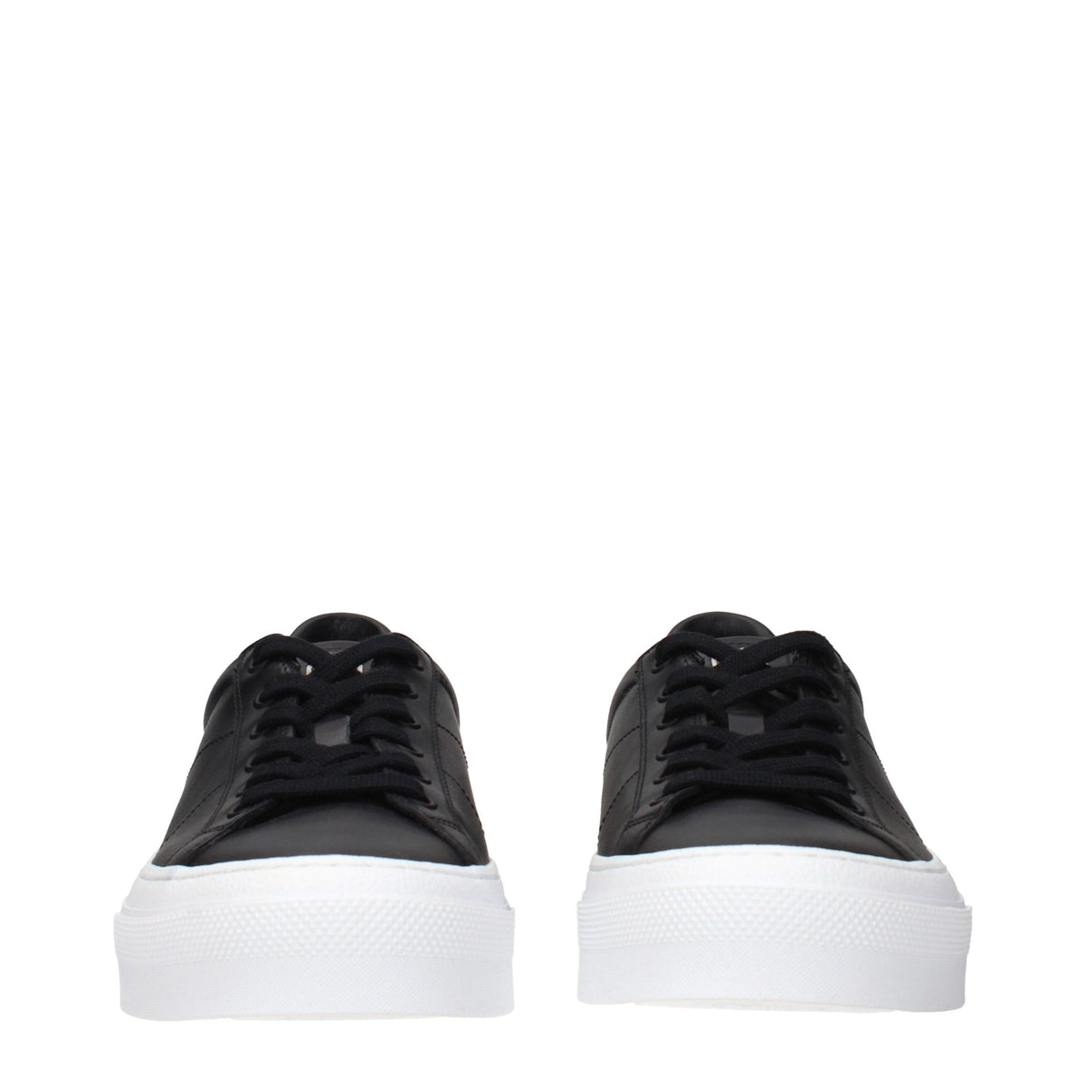 Black Leather Low Top Sneakers