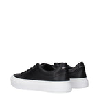 Black Leather Low Top Sneakers