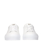 White Leather Low Top Sneakers