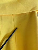 Yellow One Shoulder Side Slit Sheath Dress