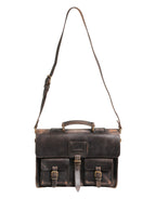 Black Leather Shoulder Satchel Briefcase Men Borse Bag