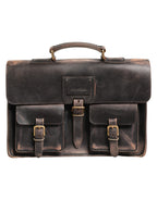 Black Leather Shoulder Satchel Briefcase Men Borse Bag