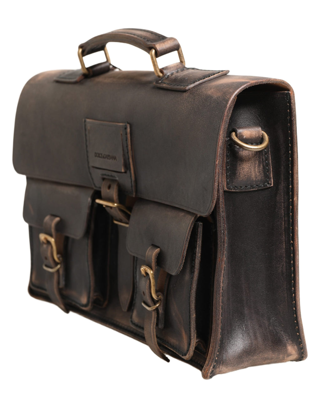 Black Leather Shoulder Satchel Briefcase Men Borse Bag