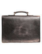 Black Leather Shoulder Satchel Briefcase Men Borse Bag