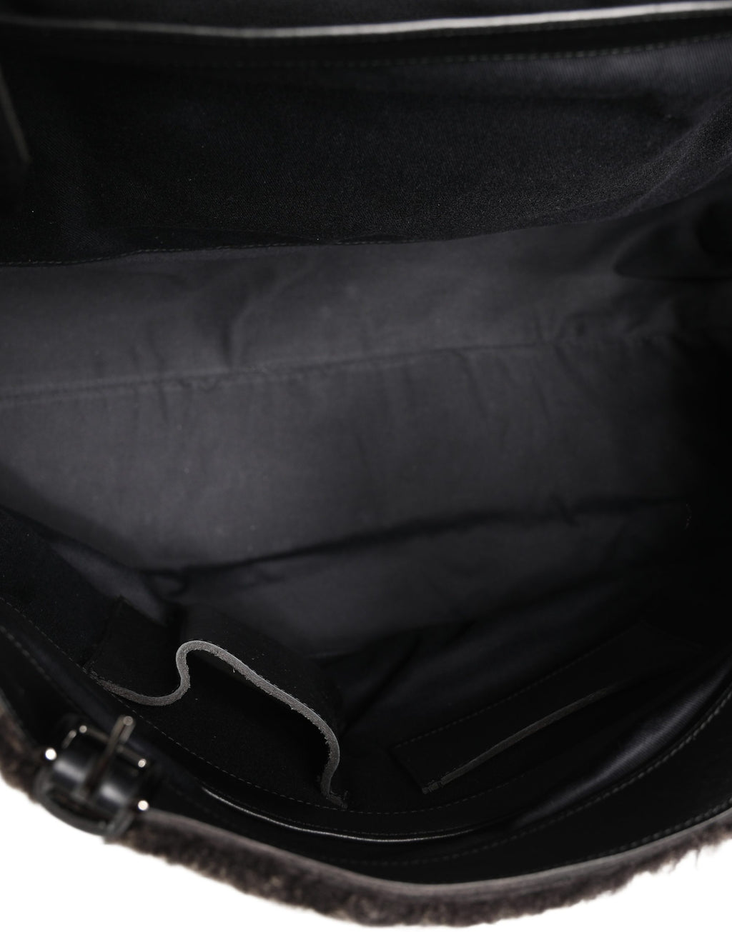 Black Shearling Leather Messenger Shoulder Men Borse Bag
