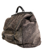 Black Shearling Leather Messenger Shoulder Men Borse Bag