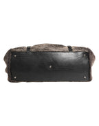 Black Shearling Leather Messenger Shoulder Men Borse Bag