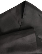 Black Satin Silk Fringed Lace Stole Scarf
