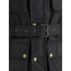 Black Cotton Full-Length Jacket