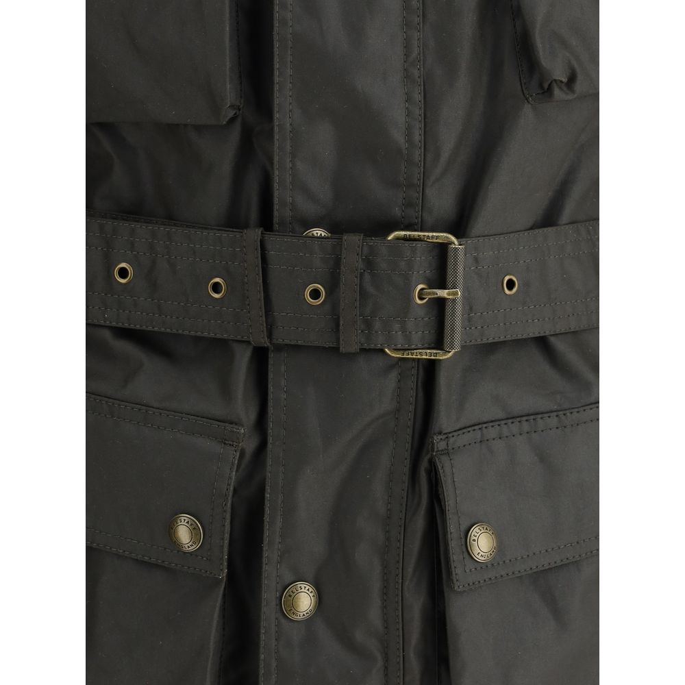 Bicolor Cotton Full-Length Jacket