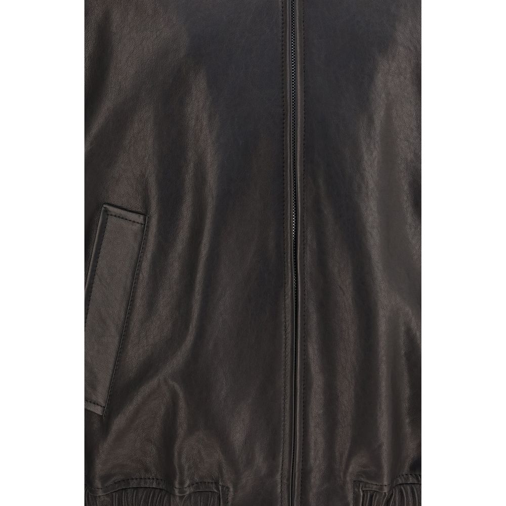 Black Lamb Ovis Aries Leather Jacket