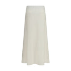 Beige Wool Oves Aries Midi Skirt