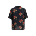 Black Linen Pattern Shirt