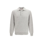 Gray Cashmere Polo Shirt