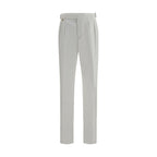 White Cotton Casual Pants