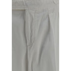 White Cotton Casual Pants