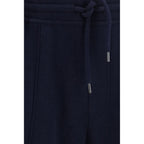 Blue Cotton Athletic Pants