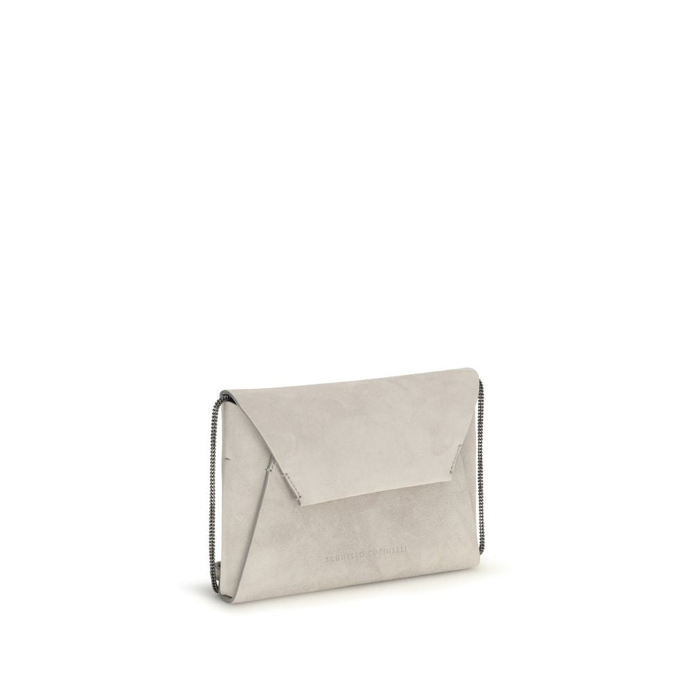 Gray Calf Leather Bos Taurus Clutch Bag