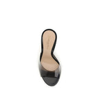 Black Polyurethane Sandals