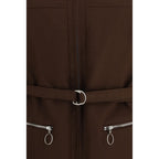 Brown Polyester Shell Jacket