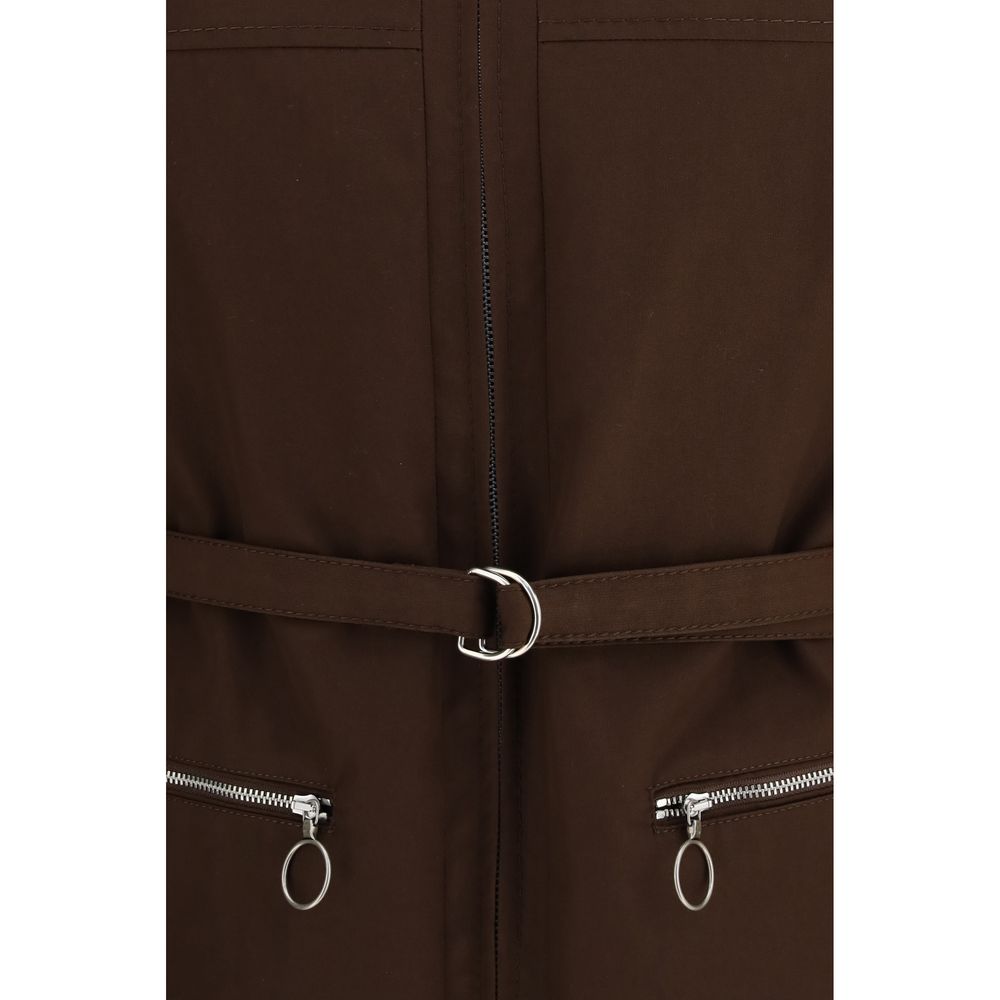 Brown Polyester Shell Jacket