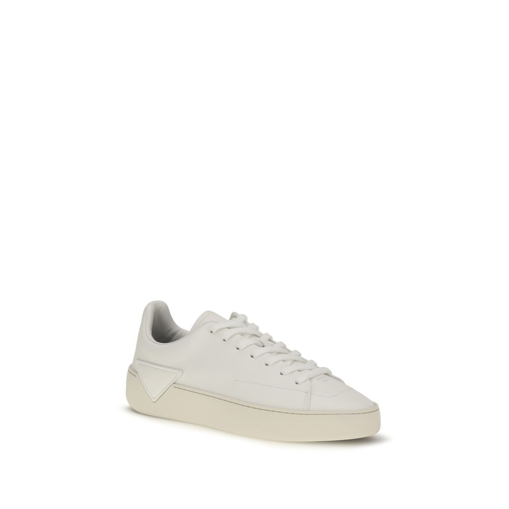 White Calf Leather Bos Taurus Low Top Sneakers