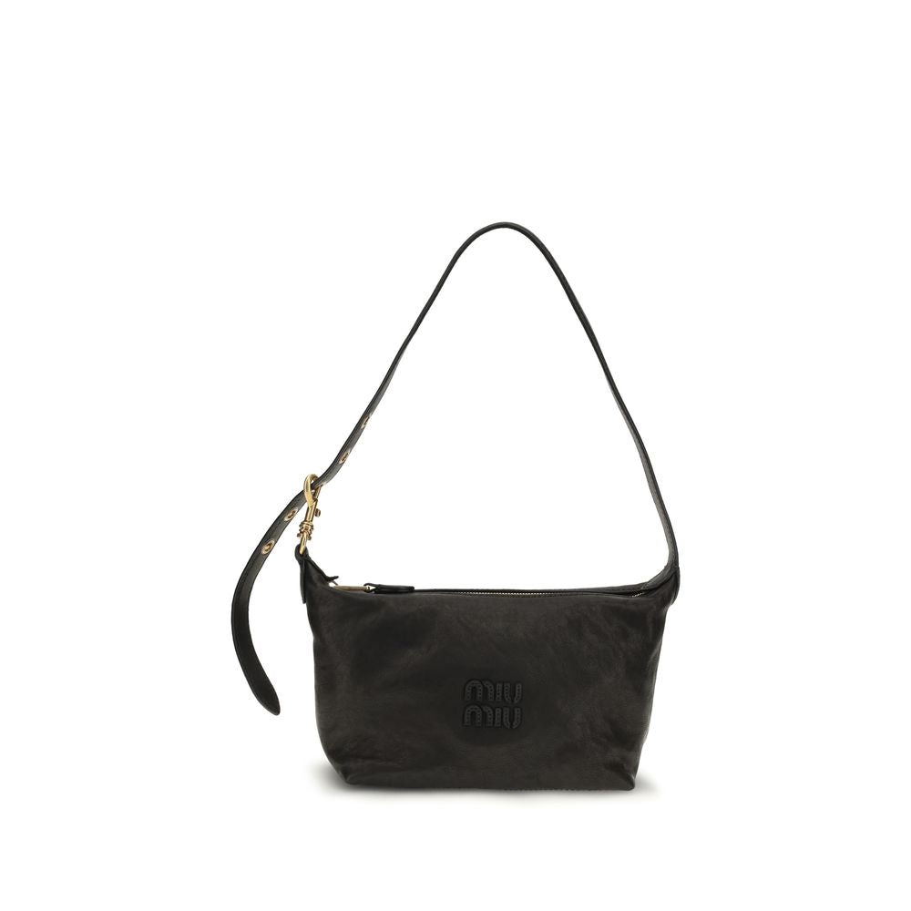 Black Suede Leather Shoulder Bag